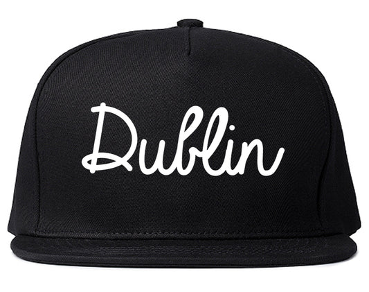 Dublin Georgia GA Script Mens Snapback Hat Black