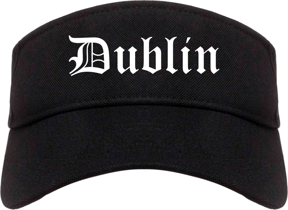 Dublin Georgia GA Old English Mens Visor Cap Hat Black