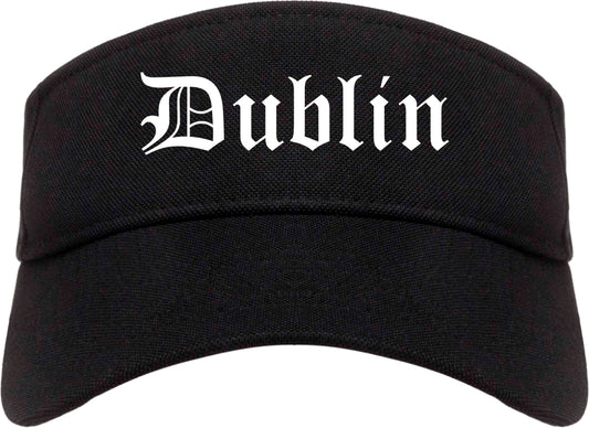 Dublin Georgia GA Old English Mens Visor Cap Hat Black