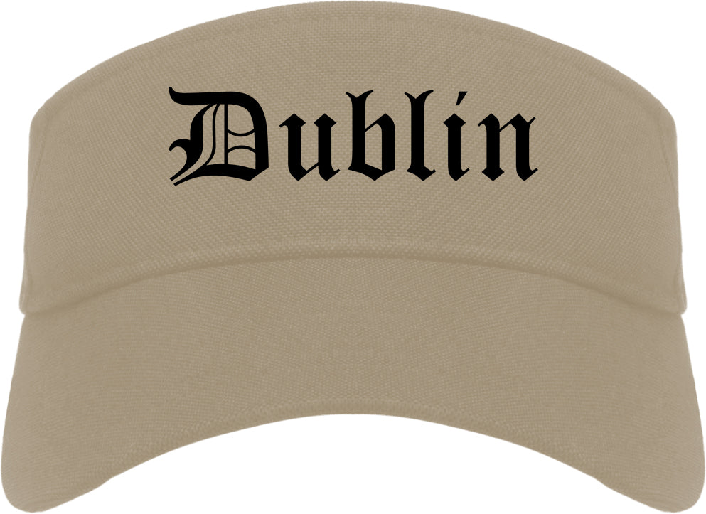 Dublin Georgia GA Old English Mens Visor Cap Hat Khaki