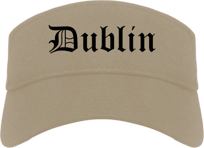 Dublin Georgia GA Old English Mens Visor Cap Hat Khaki