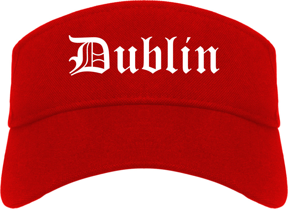 Dublin Georgia GA Old English Mens Visor Cap Hat Red