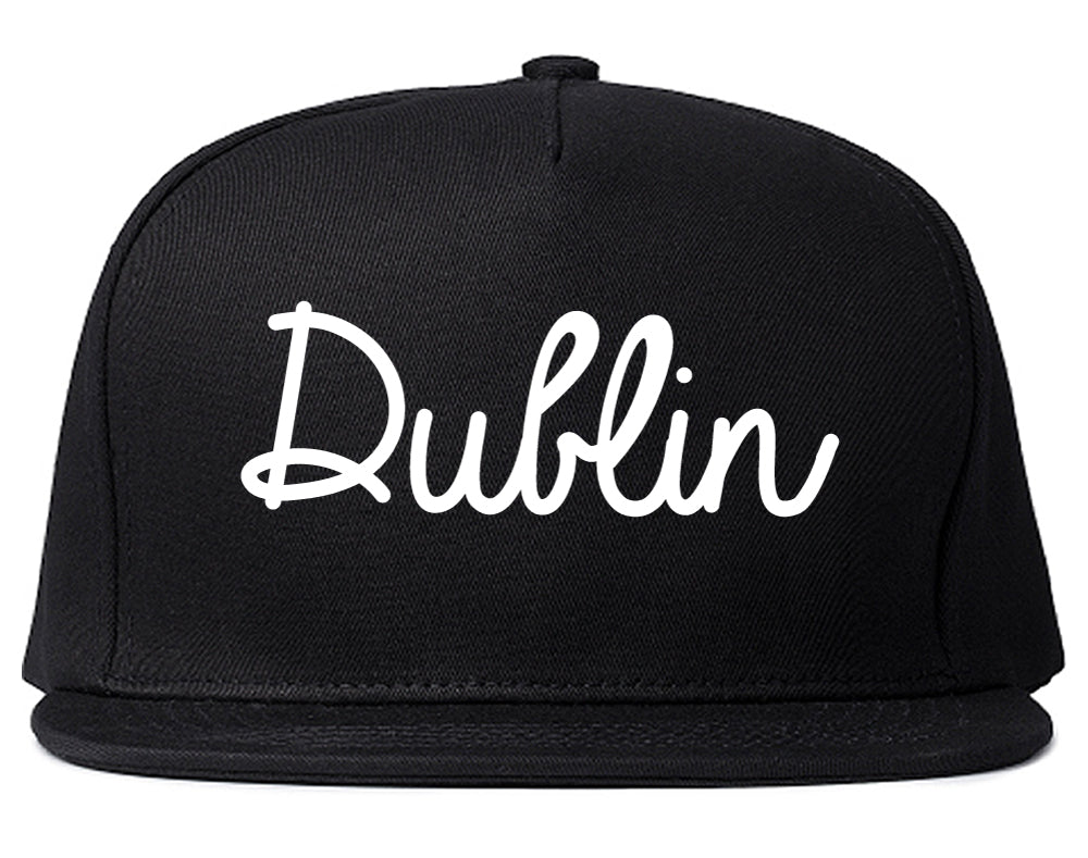 Dublin Ohio OH Script Mens Snapback Hat Black