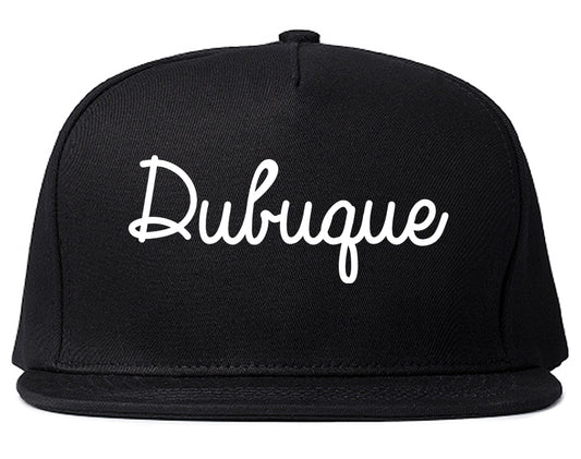 Dubuque Iowa IA Script Mens Snapback Hat Black