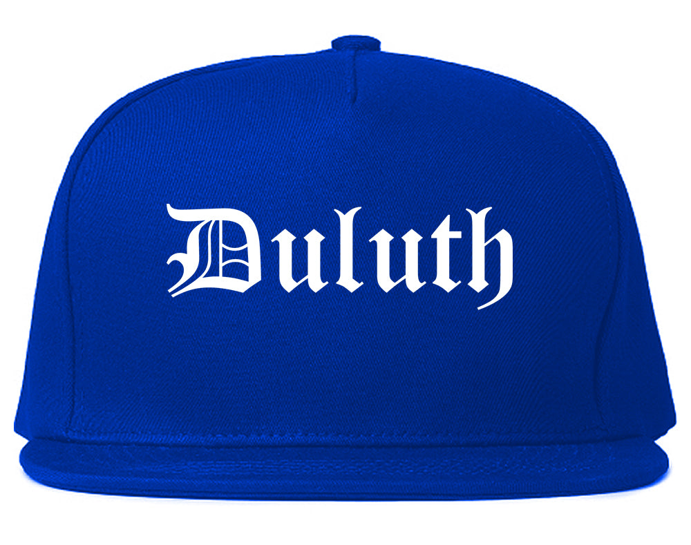 Duluth Georgia GA Old English Mens Snapback Hat Royal Blue