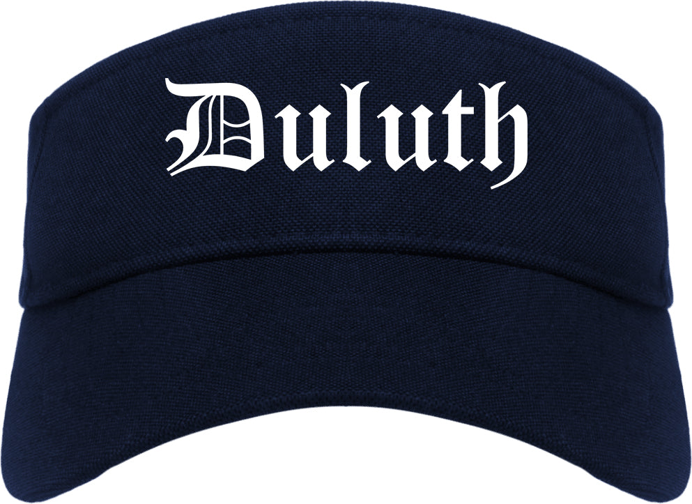 Duluth Georgia GA Old English Mens Visor Cap Hat Navy Blue