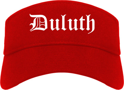 Duluth Georgia GA Old English Mens Visor Cap Hat Red