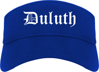 Duluth Georgia GA Old English Mens Visor Cap Hat Royal Blue