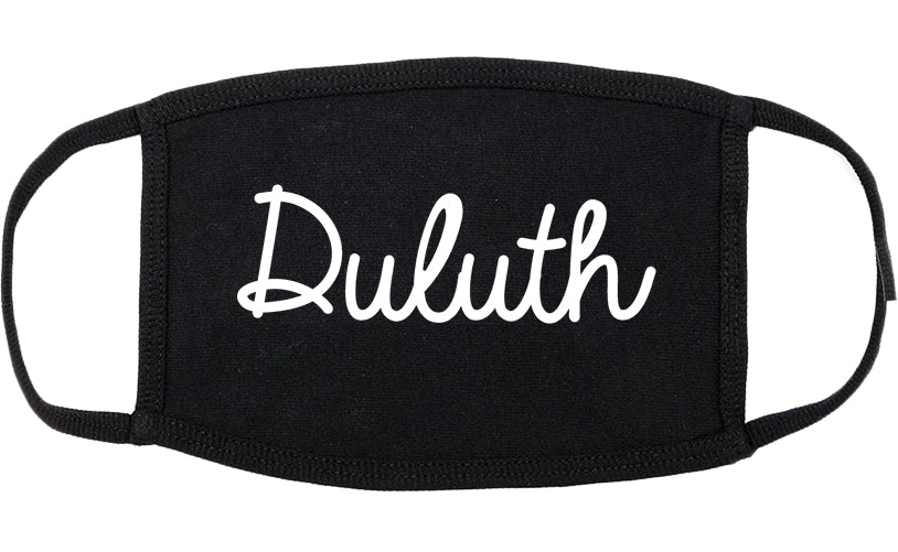 Duluth Minnesota MN Script Cotton Face Mask Black
