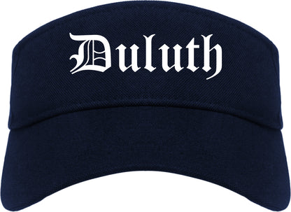 Duluth Minnesota MN Old English Mens Visor Cap Hat Navy Blue