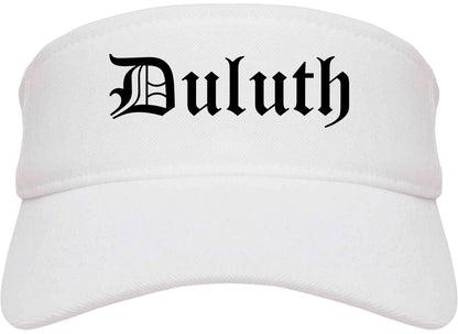 Duluth Minnesota MN Old English Mens Visor Cap Hat White