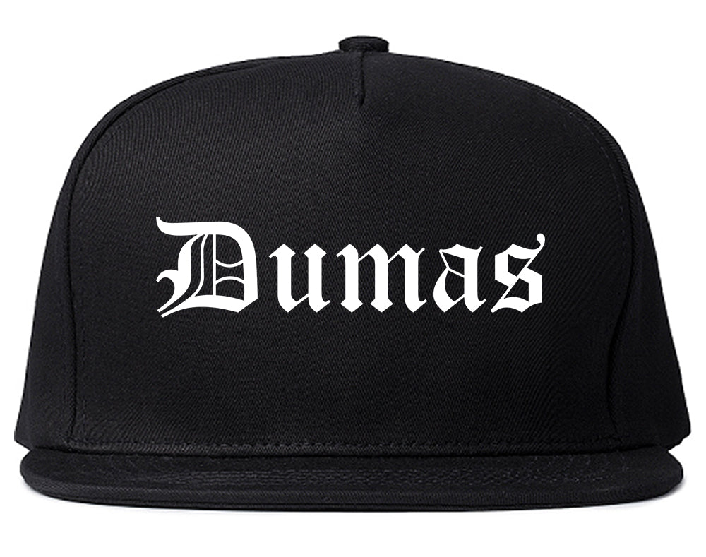 Dumas Arkansas AR Old English Mens Snapback Hat Black