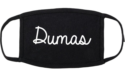 Dumas Arkansas AR Script Cotton Face Mask Black