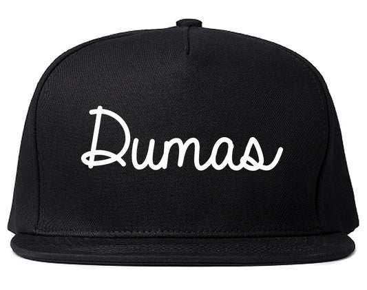 Dumas Arkansas AR Script Mens Snapback Hat Black