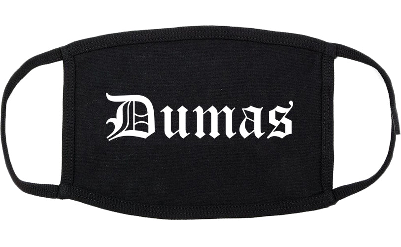 Dumas Texas TX Old English Cotton Face Mask Black