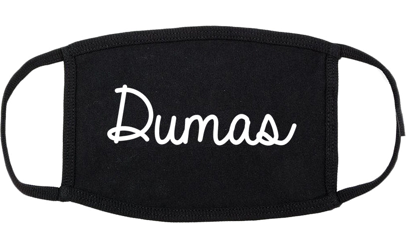 Dumas Texas TX Script Cotton Face Mask Black
