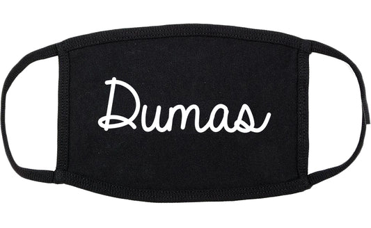 Dumas Texas TX Script Cotton Face Mask Black