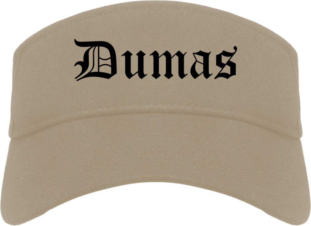 Dumas Texas TX Old English Mens Visor Cap Hat Khaki