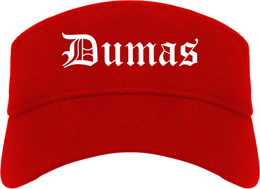 Dumas Texas TX Old English Mens Visor Cap Hat Red