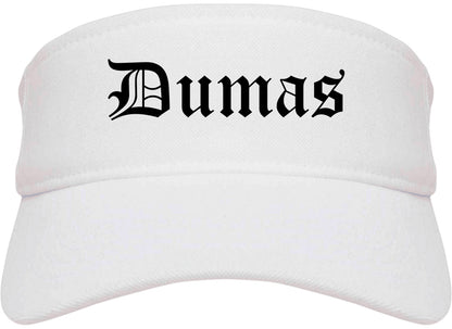 Dumas Texas TX Old English Mens Visor Cap Hat White