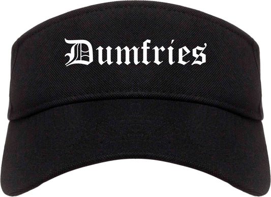Dumfries Virginia VA Old English Mens Visor Cap Hat Black