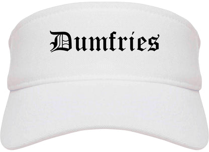 Dumfries Virginia VA Old English Mens Visor Cap Hat White