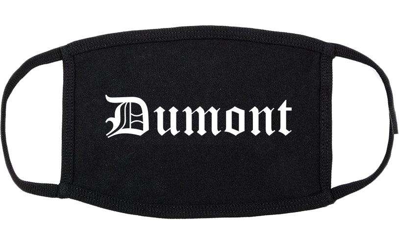 Dumont New Jersey NJ Old English Cotton Face Mask Black
