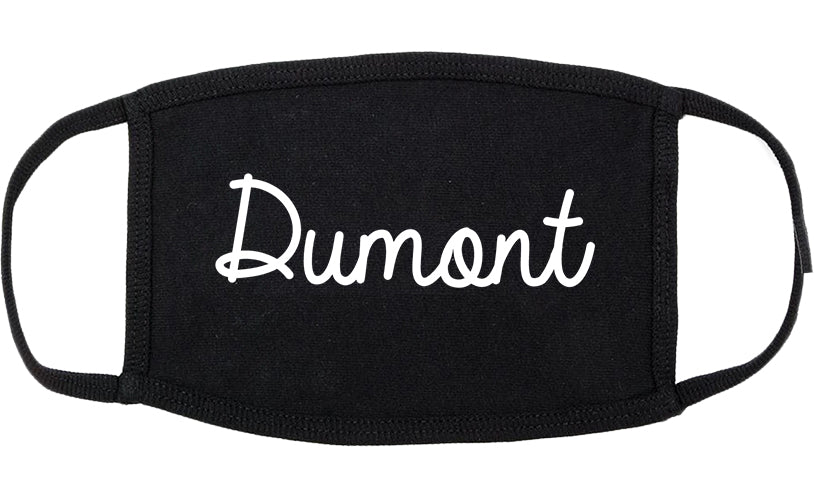 Dumont New Jersey NJ Script Cotton Face Mask Black