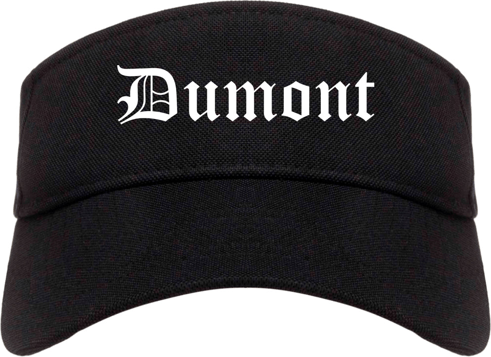 Dumont New Jersey NJ Old English Mens Visor Cap Hat Black