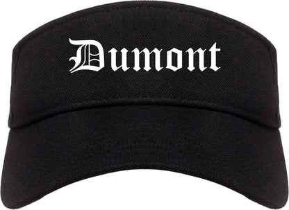 Dumont New Jersey NJ Old English Mens Visor Cap Hat Black