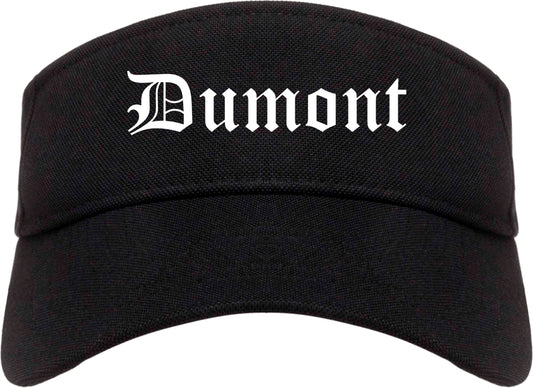 Dumont New Jersey NJ Old English Mens Visor Cap Hat Black