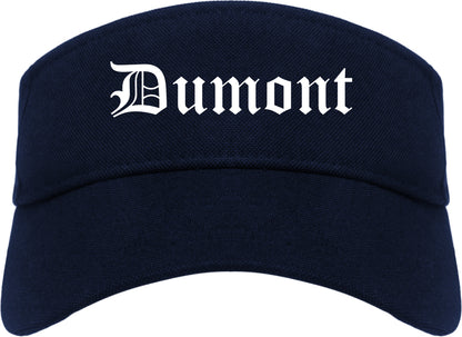 Dumont New Jersey NJ Old English Mens Visor Cap Hat Navy Blue