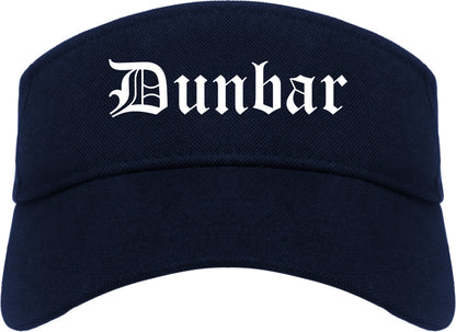 Dunbar West Virginia WV Old English Mens Visor Cap Hat Navy Blue