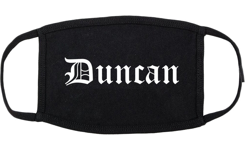 Duncan Oklahoma OK Old English Cotton Face Mask Black