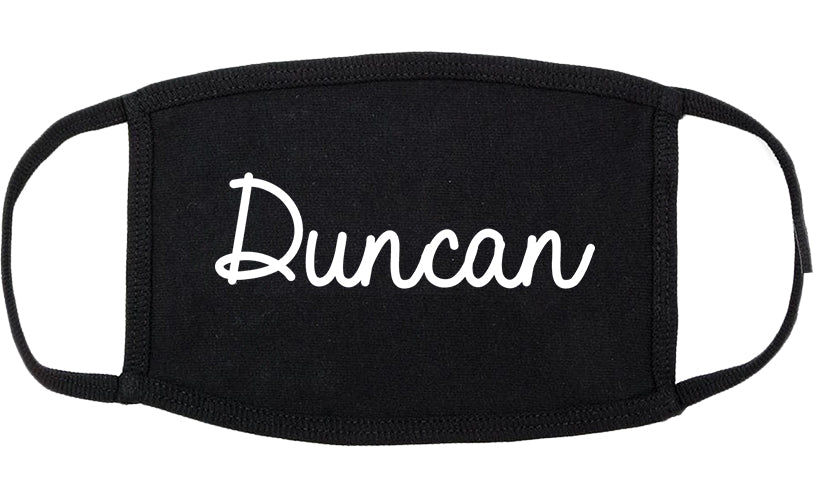 Duncan Oklahoma OK Script Cotton Face Mask Black