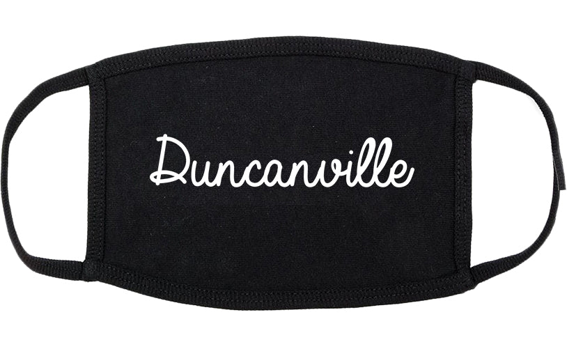 Duncanville Texas TX Script Cotton Face Mask Black