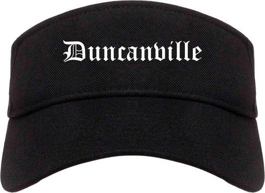Duncanville Texas TX Old English Mens Visor Cap Hat Black