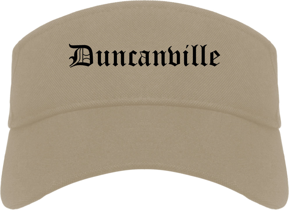 Duncanville Texas TX Old English Mens Visor Cap Hat Khaki