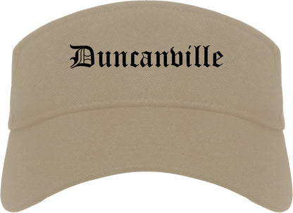 Duncanville Texas TX Old English Mens Visor Cap Hat Khaki