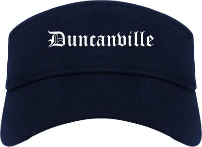 Duncanville Texas TX Old English Mens Visor Cap Hat Navy Blue
