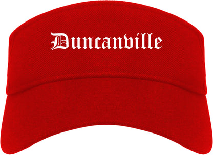 Duncanville Texas TX Old English Mens Visor Cap Hat Red
