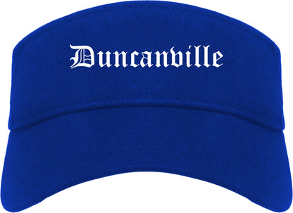 Duncanville Texas TX Old English Mens Visor Cap Hat Royal Blue