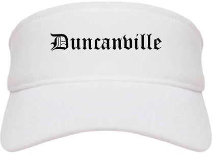 Duncanville Texas TX Old English Mens Visor Cap Hat White