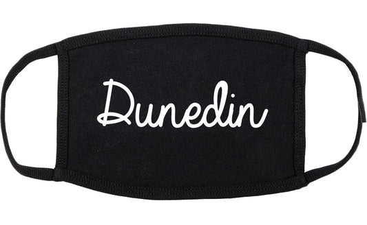 Dunedin Florida FL Script Cotton Face Mask Black