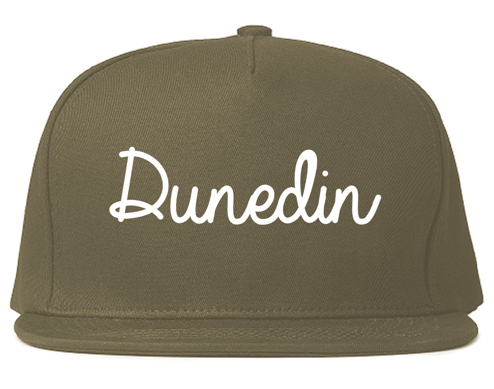Dunedin Florida FL Script Mens Snapback Hat Grey