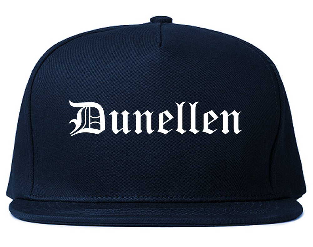 Dunellen New Jersey NJ Old English Mens Snapback Hat Navy Blue