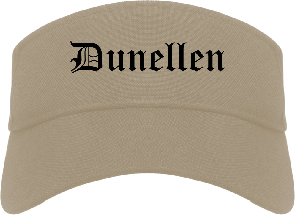 Dunellen New Jersey NJ Old English Mens Visor Cap Hat Khaki