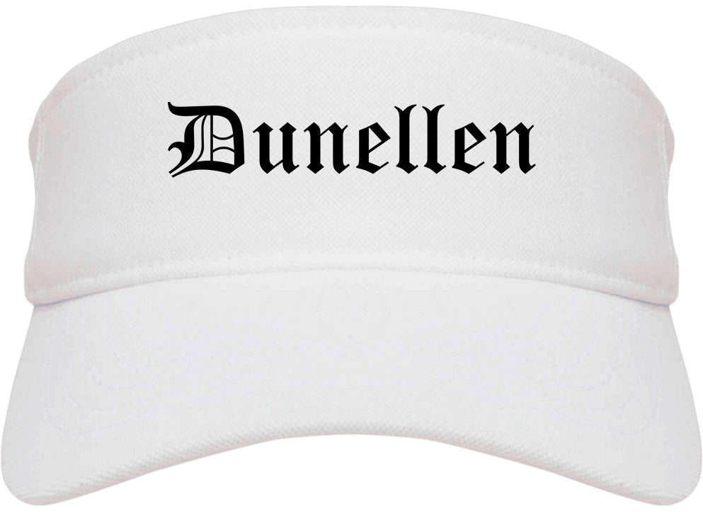 Dunellen New Jersey NJ Old English Mens Visor Cap Hat White
