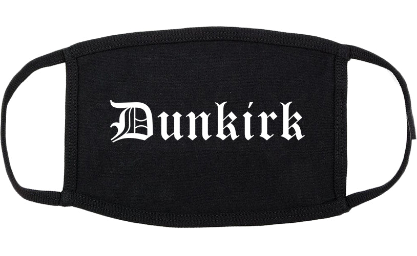 Dunkirk New York NY Old English Cotton Face Mask Black