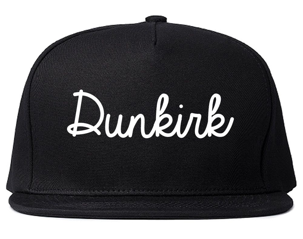 Dunkirk New York NY Script Mens Snapback Hat Black